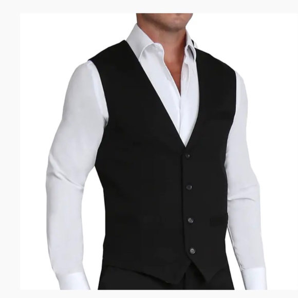 New Theory Black Vest Garris New Taylor Dinner Engagement Wedding Party elegant - Picture 3 of 11